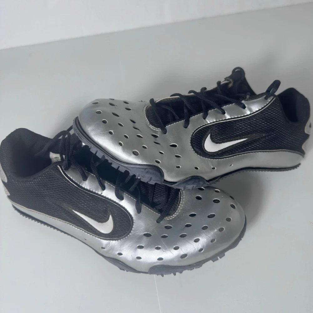 Nike Zoom Rival Track Spikes Mens 7.5 Silver Black Pole Vault Bowerman Series